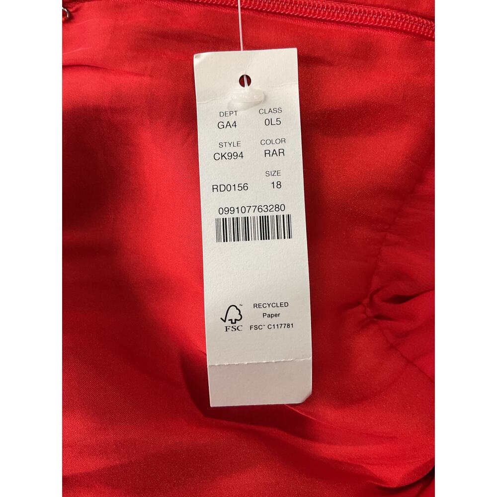 J.Crew Collection Red Polyester Flutter-Sleeve Ma… - image 6